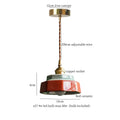 Vintage hexagonal red & green ceramic led pendant light kitchen