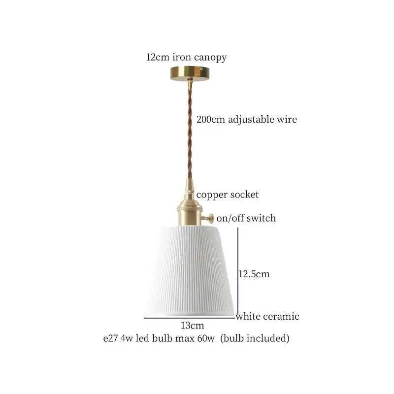 Vintage hexagonal red & green ceramic led pendant light kitchen