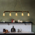 Vintage industrial antique brass wrought iron pendant lamp kitchen