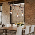 Vintage industrial beige rope island lighting dining room hanging light