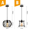 Vintage industrial black metal cage pendant light kitchen lighting
