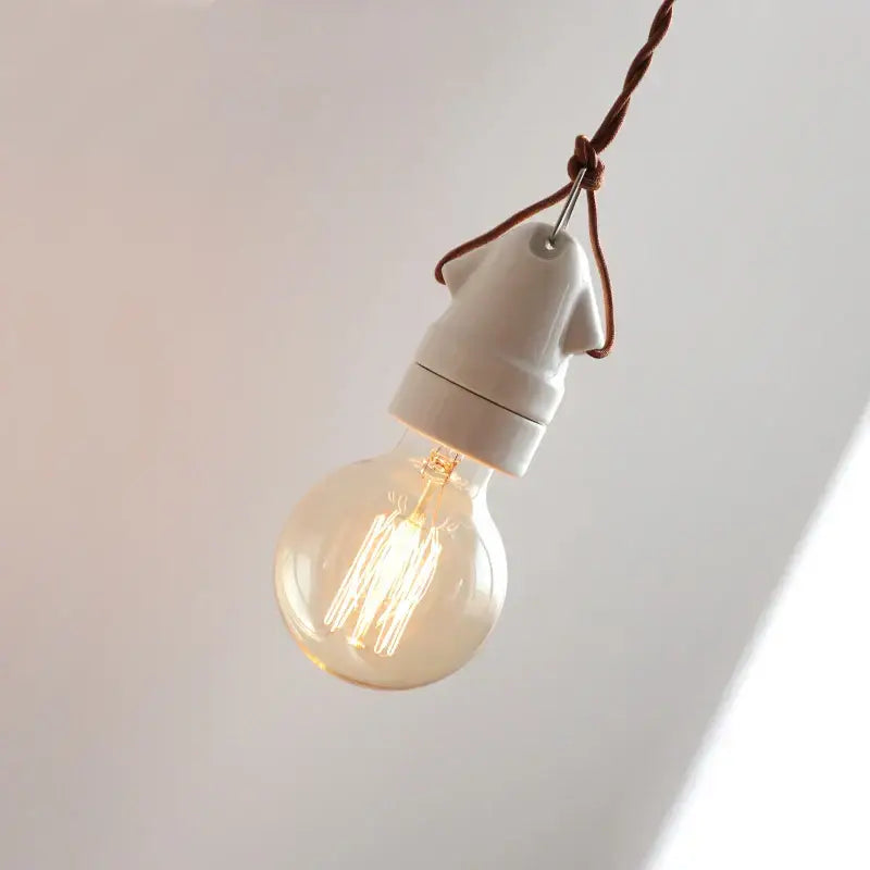 Vintage industrial matte white ceramic led pendant lamp kitchen light