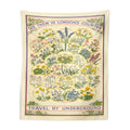 Vintage london underground botanical wildflower tapestry bedroom wall hanging