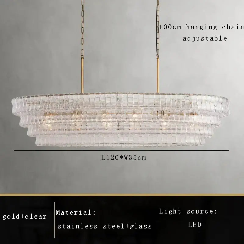 Vintage multi tier brown glass chandelier dining room crystal light