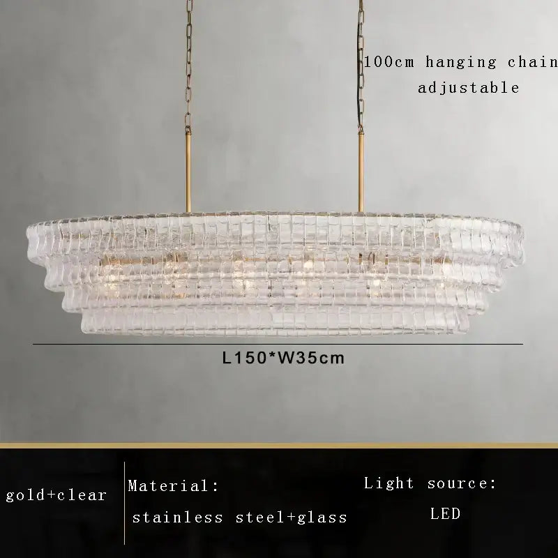 Vintage multi tier brown glass chandelier dining room crystal light