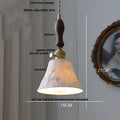 Vintage pale blue enamel pendant light with ceramic knob switch living room