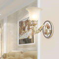 Vintage petal glass wall sconce ivory & gold 110v-120v living room light