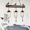 Vintage rust bird caged shade pendant light for kitchen e26 e27 base
