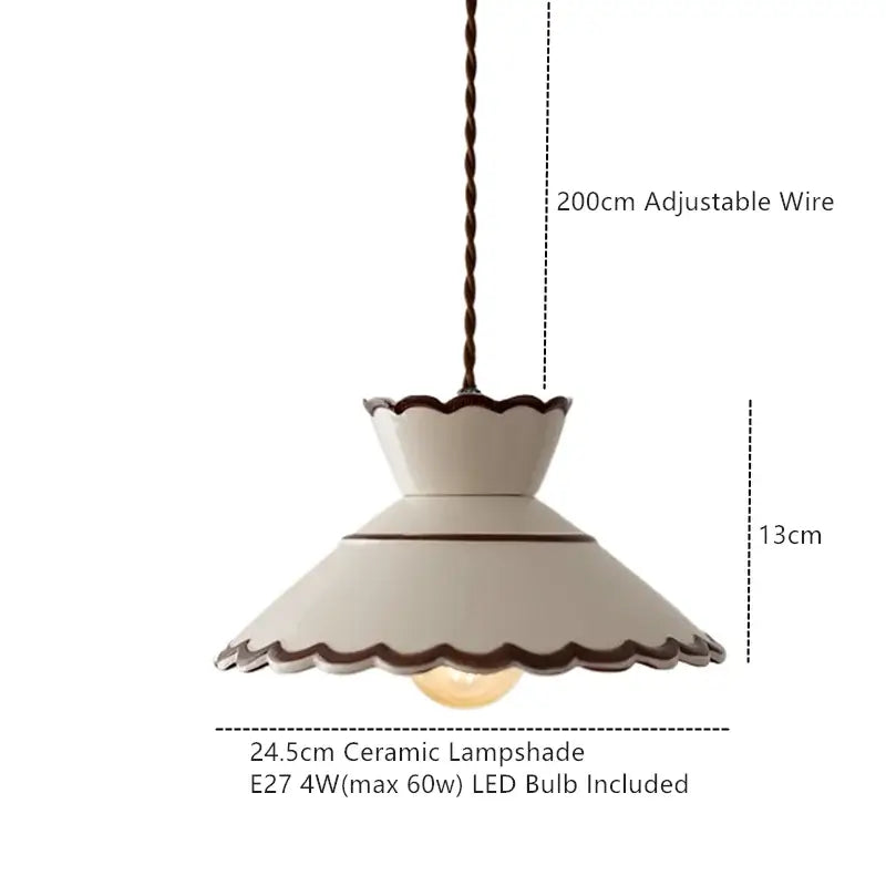 Vintage striped ceramic coloured glaze pendant light for dining room