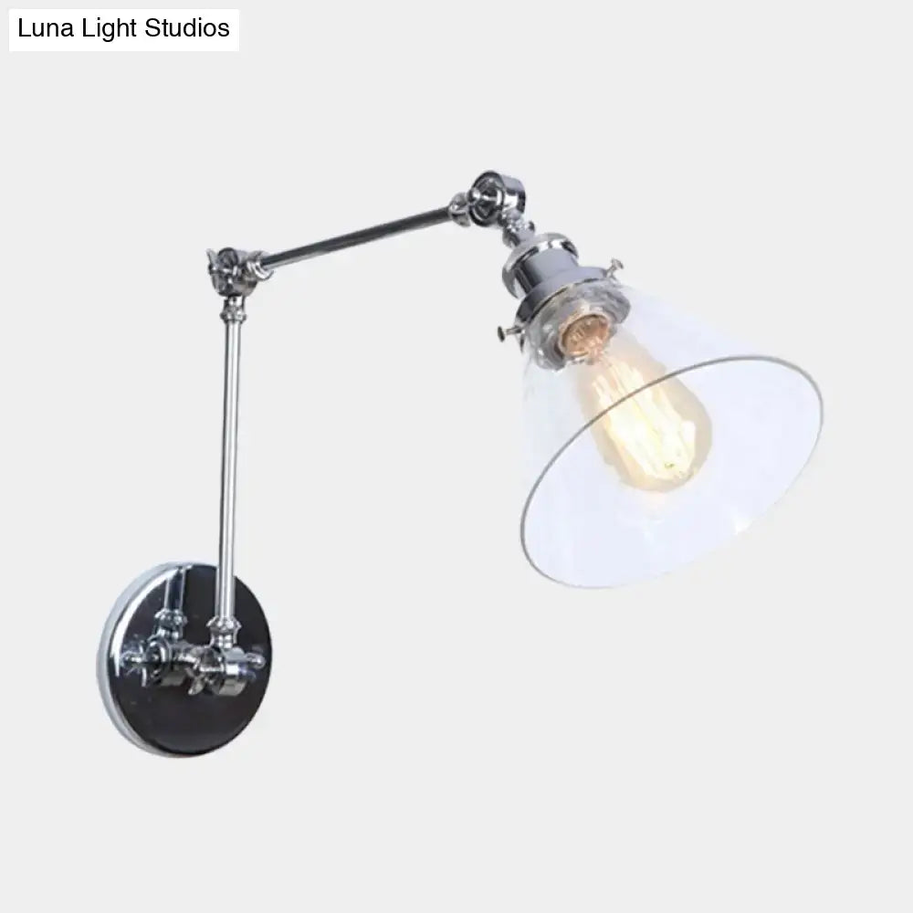 Vintage style antique brass wall sconce – living room glass light