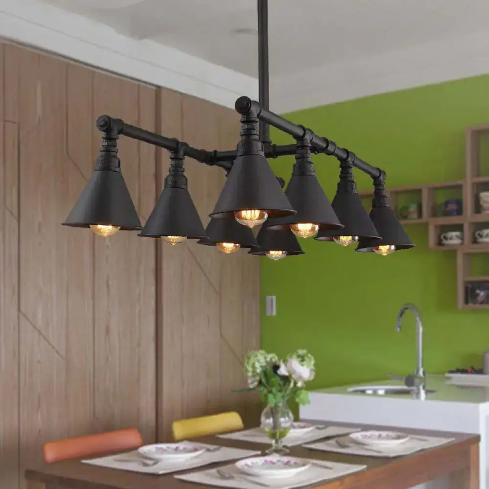 Vintage style black metal island chandelier kitchen 110v-120v light
