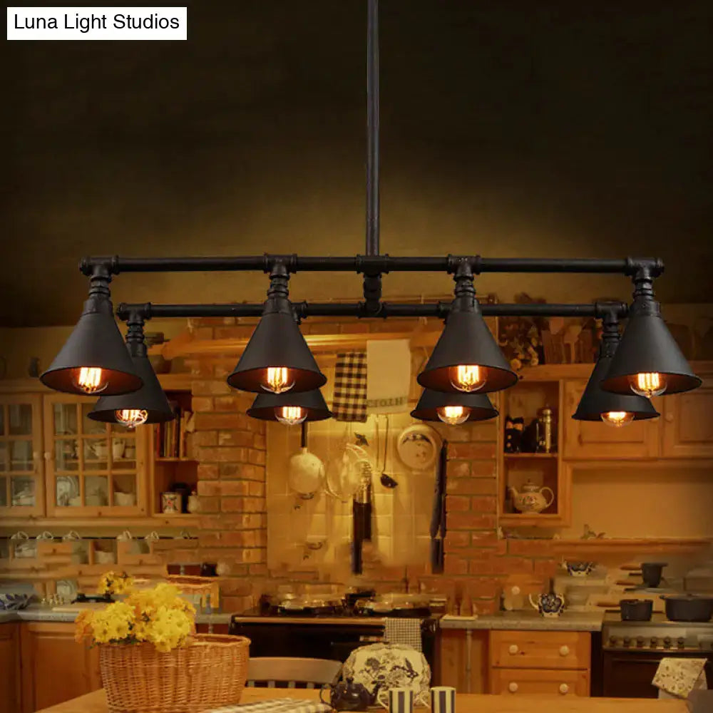 Vintage style black metal island chandelier kitchen 110v-120v light