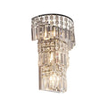 Vintage style clear crystal tiered chrome wall sconce hallway light