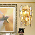 Vintage style gold tiered wall sconce living room crystal lamp