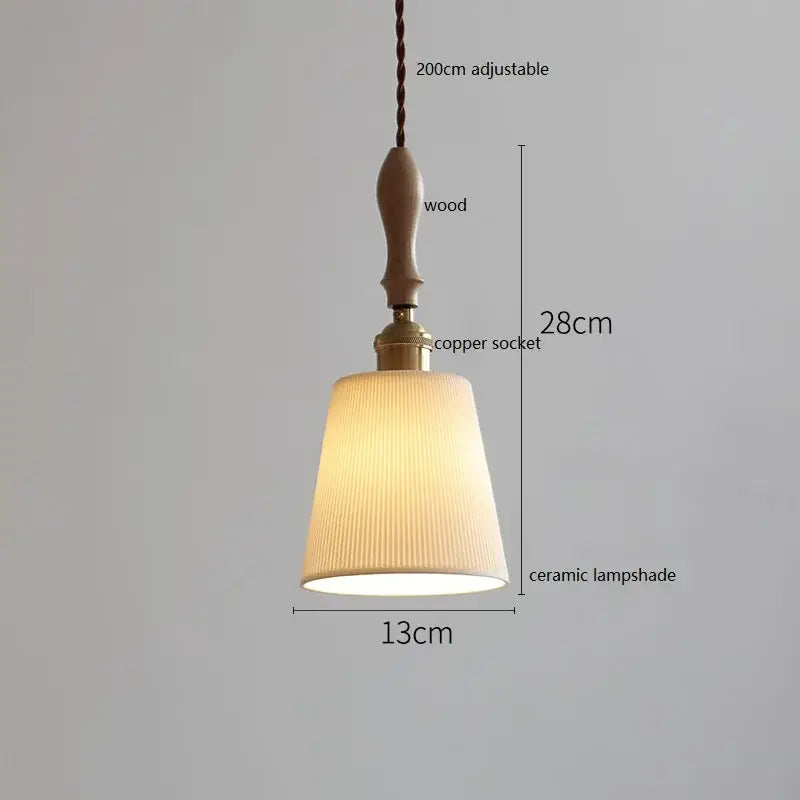 Vintage woven rattan ceramic led pendant light for dining room