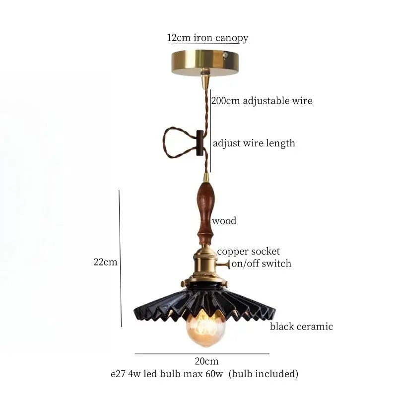Vintage yellow ribbed glass led pendant lights for kitchen dining room