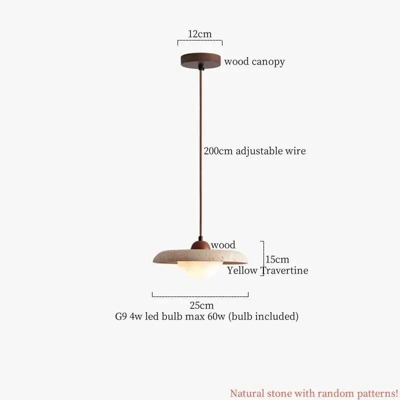 Wabi sabi beige cement pendant light dining room wood top