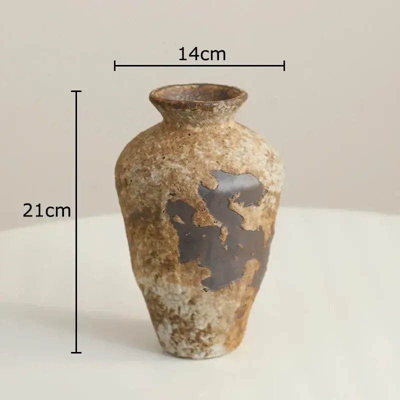 Wabi-sabi rustic brown decorbites ceramic vase living room decor