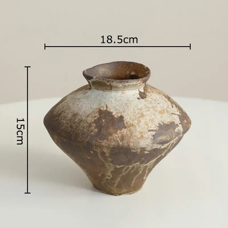 Wabi-sabi rustic brown decorbites ceramic vase living room decor