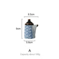 Wave pattern blue & white ceramics kitchen seasoning set