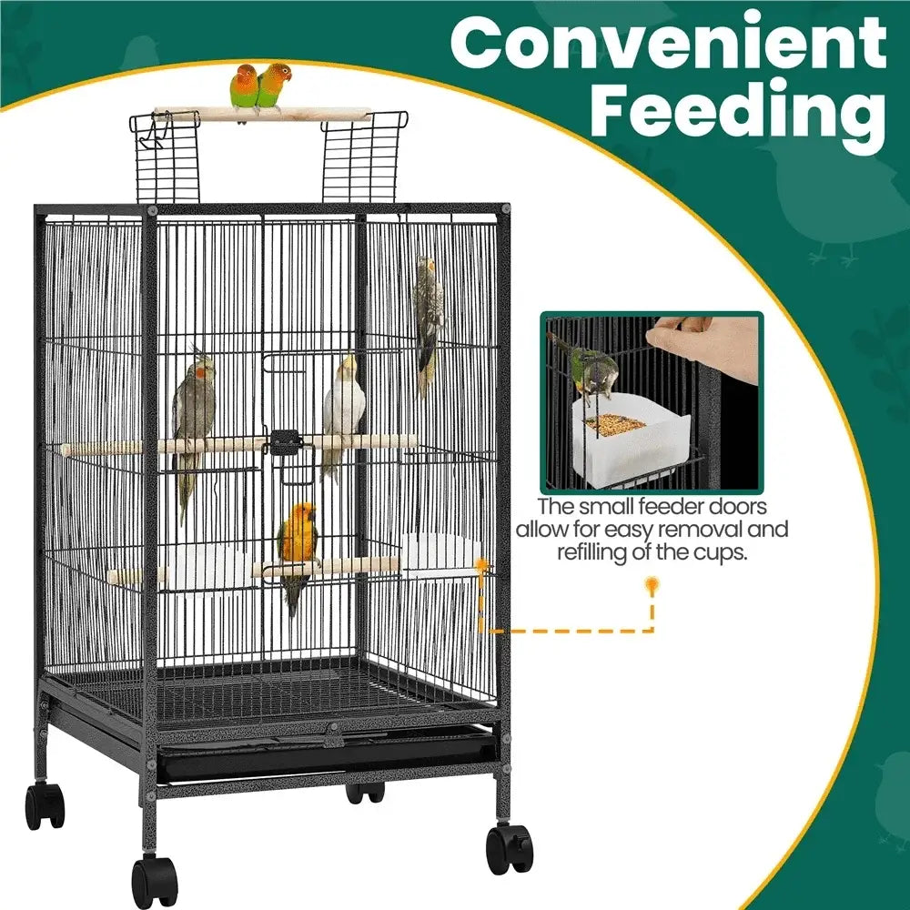 Wheeled Bird Cage for Parrots