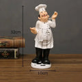 Whimsical white bearded chef resin figure set kitchen decor