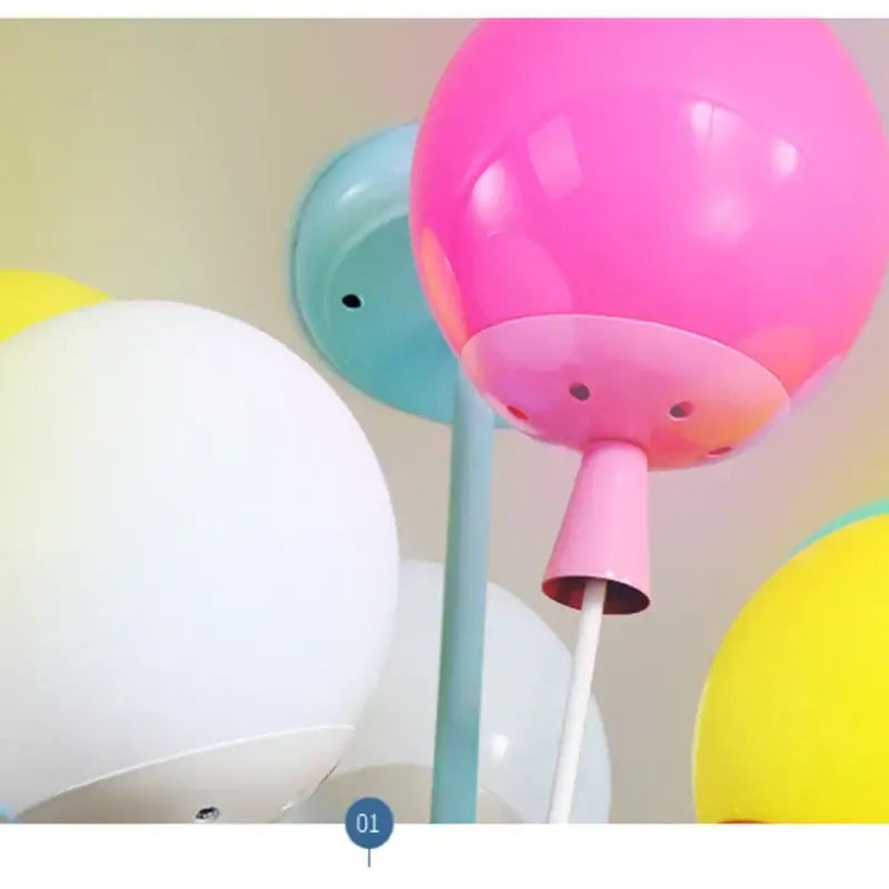 Whimsical wooden house balloon ceiling chandelier for nursery
