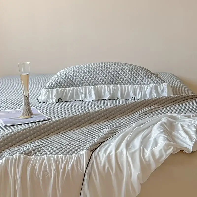 White and black ruffled bedding set bedroom decorbites cool feeling