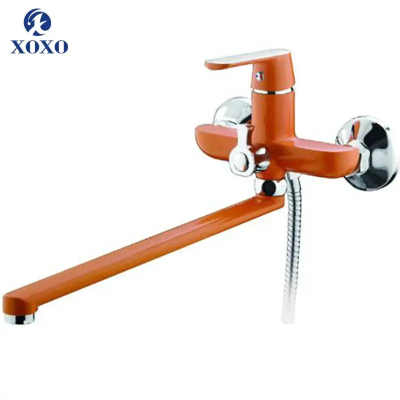 White and chrome bathtub shower faucet bathroom handheld showerhead