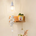 White angel ceramic bell shade wall sconce with crystal pendant compatible with 220v-240v and 110v-120v power
