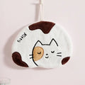 White & brown cartoon animals microfiber hand towels bathroom set