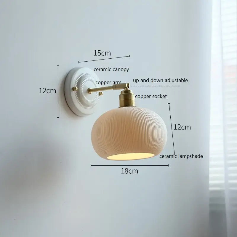 White butterfly ceramic led wall lamp bedroom scalloped sconce