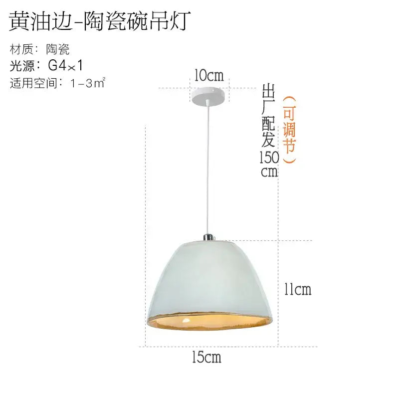 White ceramic teapot and mug pendant lights for kitchen dining room