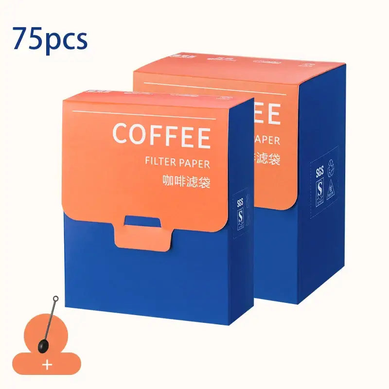 White disposable coffee filter bags kitchen pour over setup
