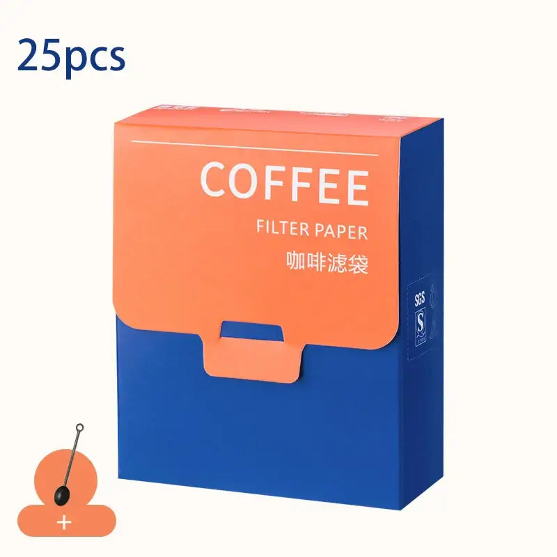 White disposable coffee filter bags kitchen pour over setup
