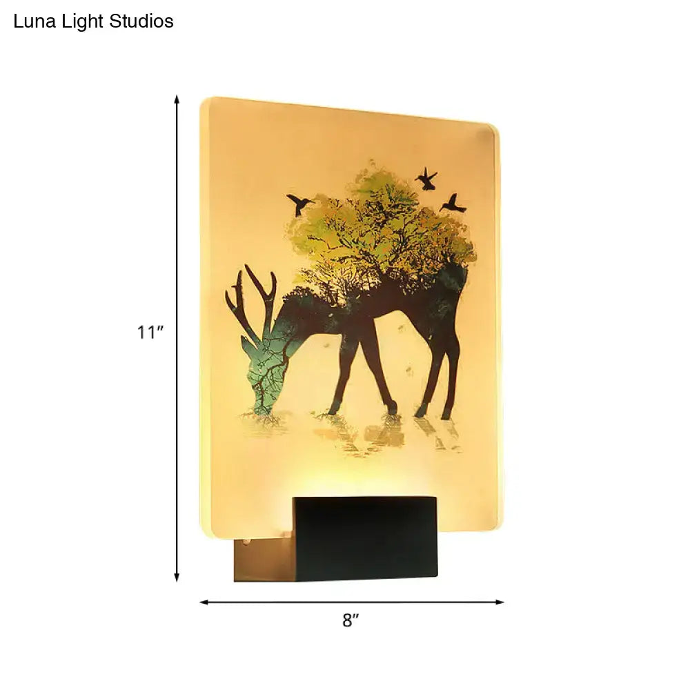 White elk tree led wall sconce living room lamp