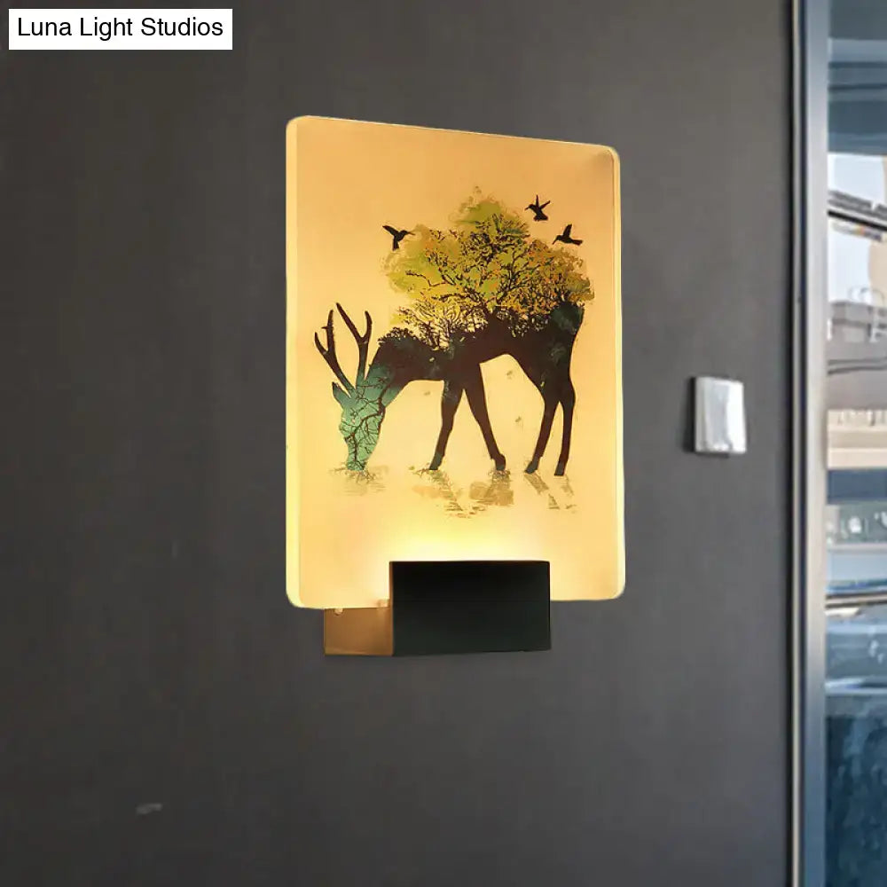 White elk tree led wall sconce living room lamp
