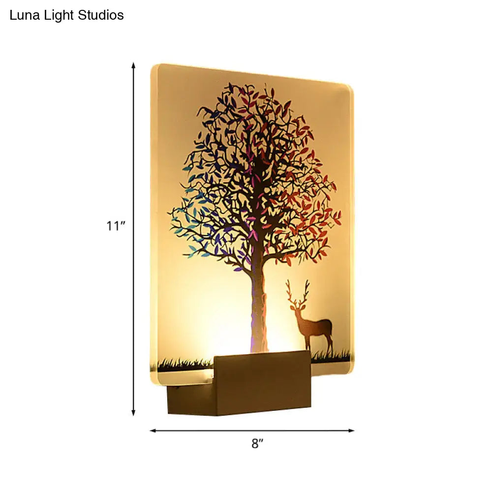 White elk tree led wall sconce living room lamp