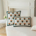 Housse de coussin décorative brodée de cactus blancs et oranges pour le salon