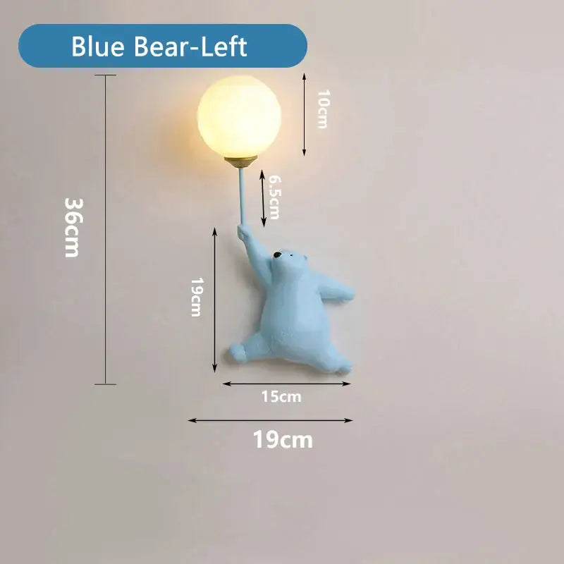 White polar bear night light moon lamp for kids bedroom