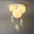 White polar bear resin pendant light for childrens room