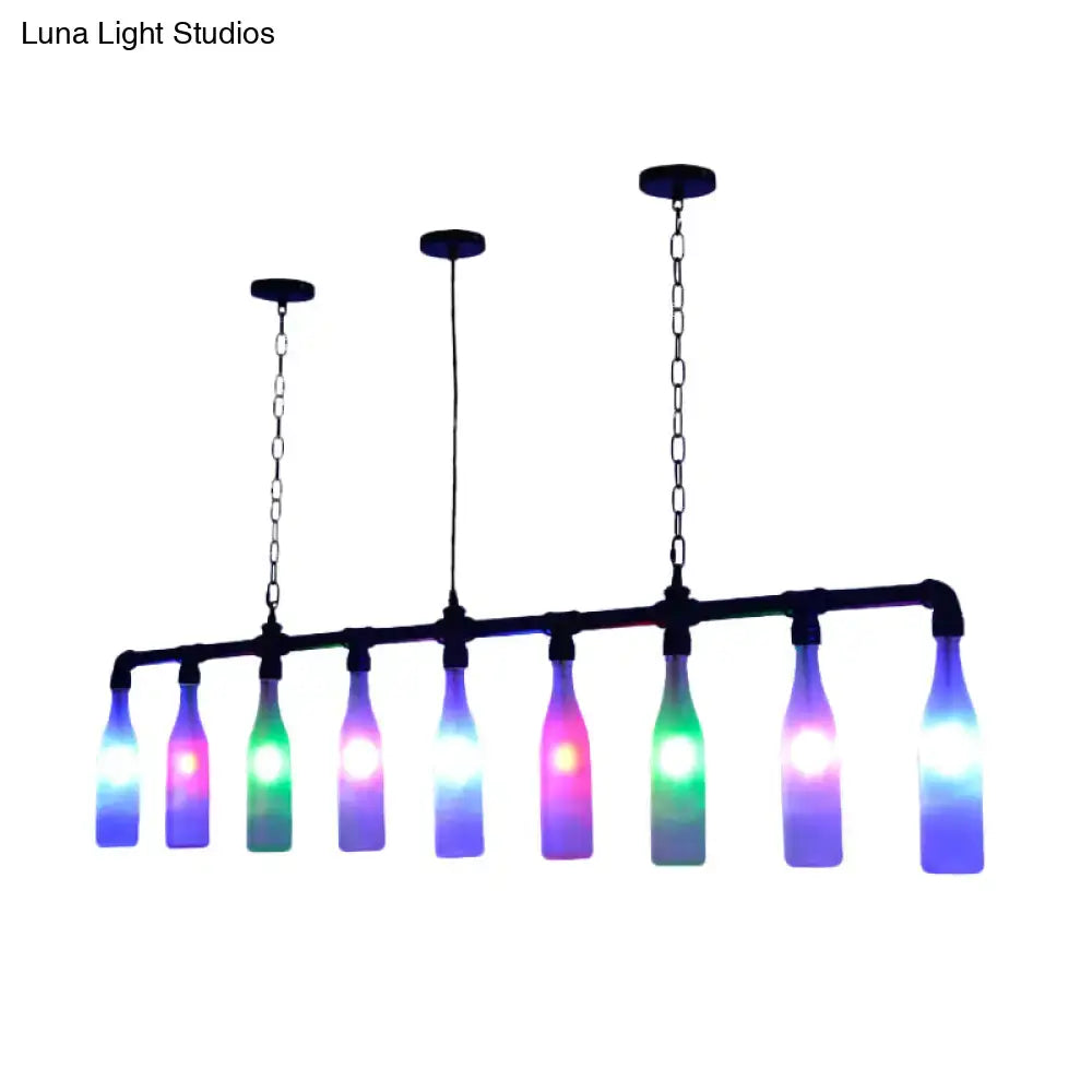 Wine Bottle Pendant Light Colorful Glass
