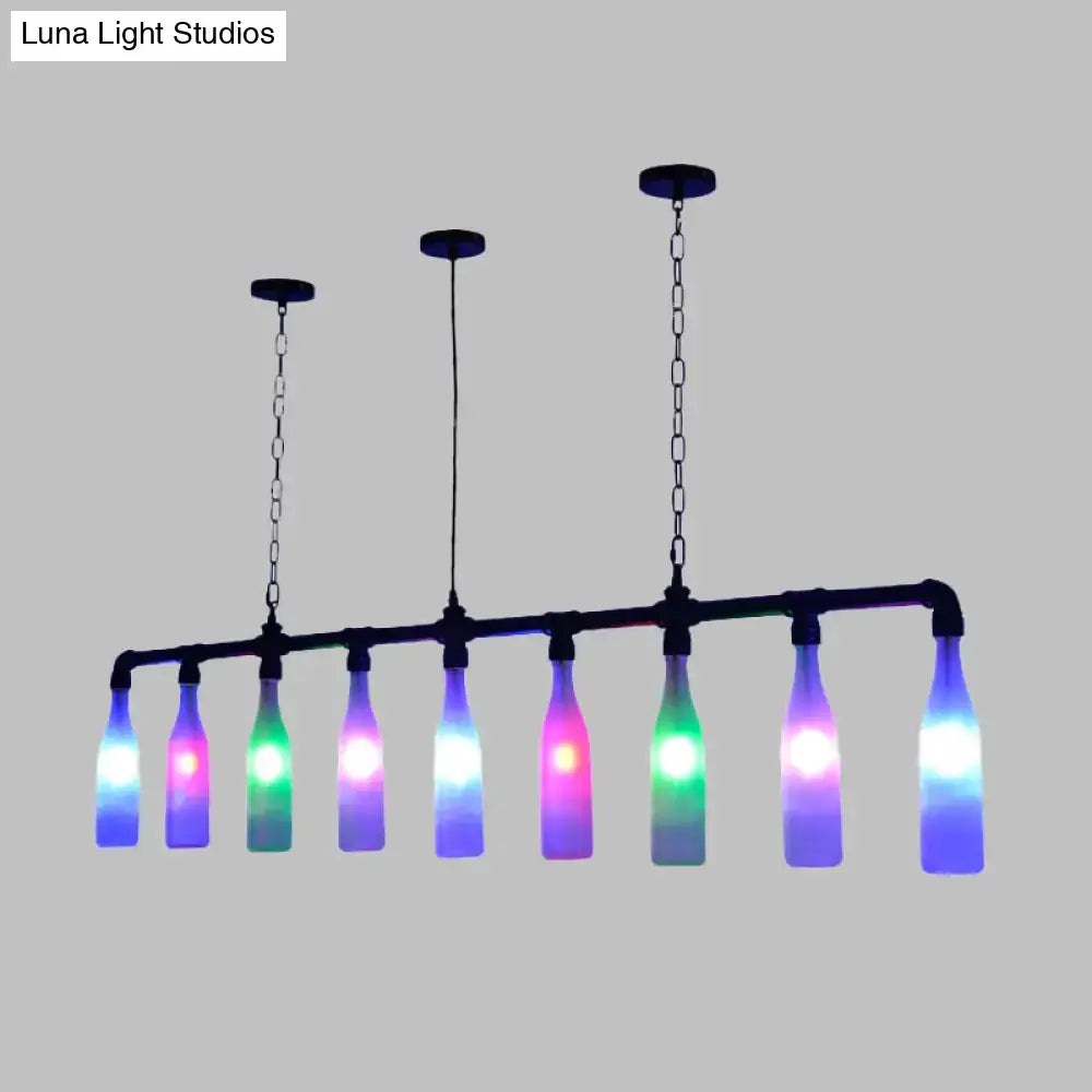Wine Bottle Pendant Light Colorful Glass