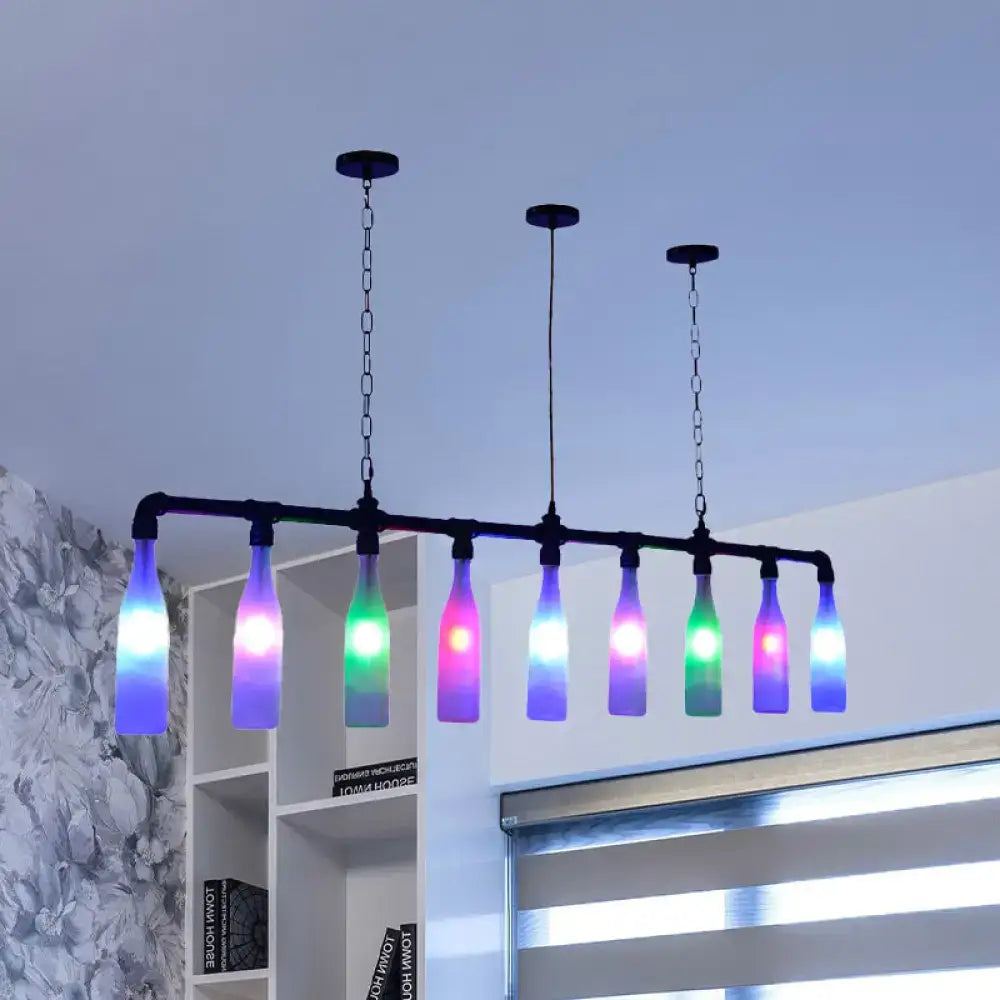 Wine Bottle Pendant Light Colorful Glass