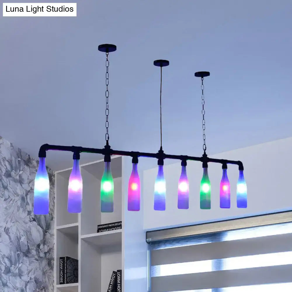 Wine Bottle Pendant Light Colorful Glass