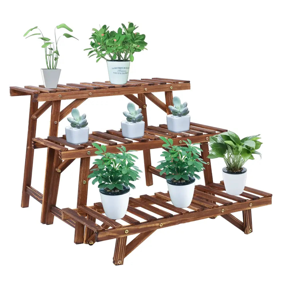 Wood Ladder 3 Tier Plant Stand