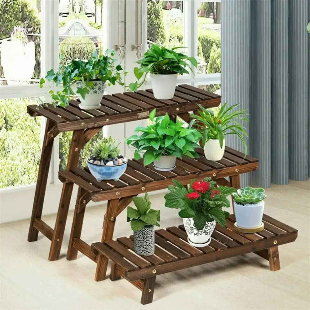 Wood Ladder 3 Tier Plant Stand