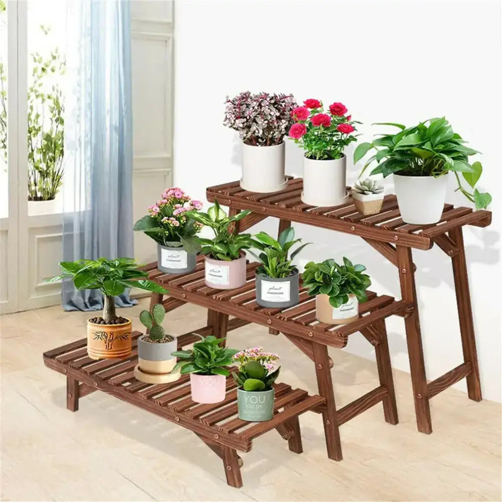 Wood Ladder 3 Tier Plant Stand
