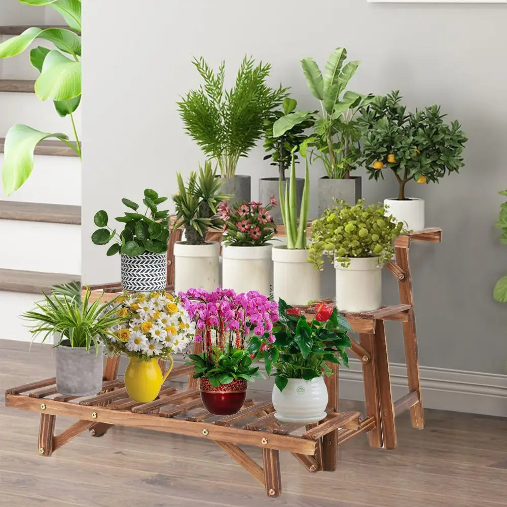 Wood Ladder 3 Tier Plant Stand