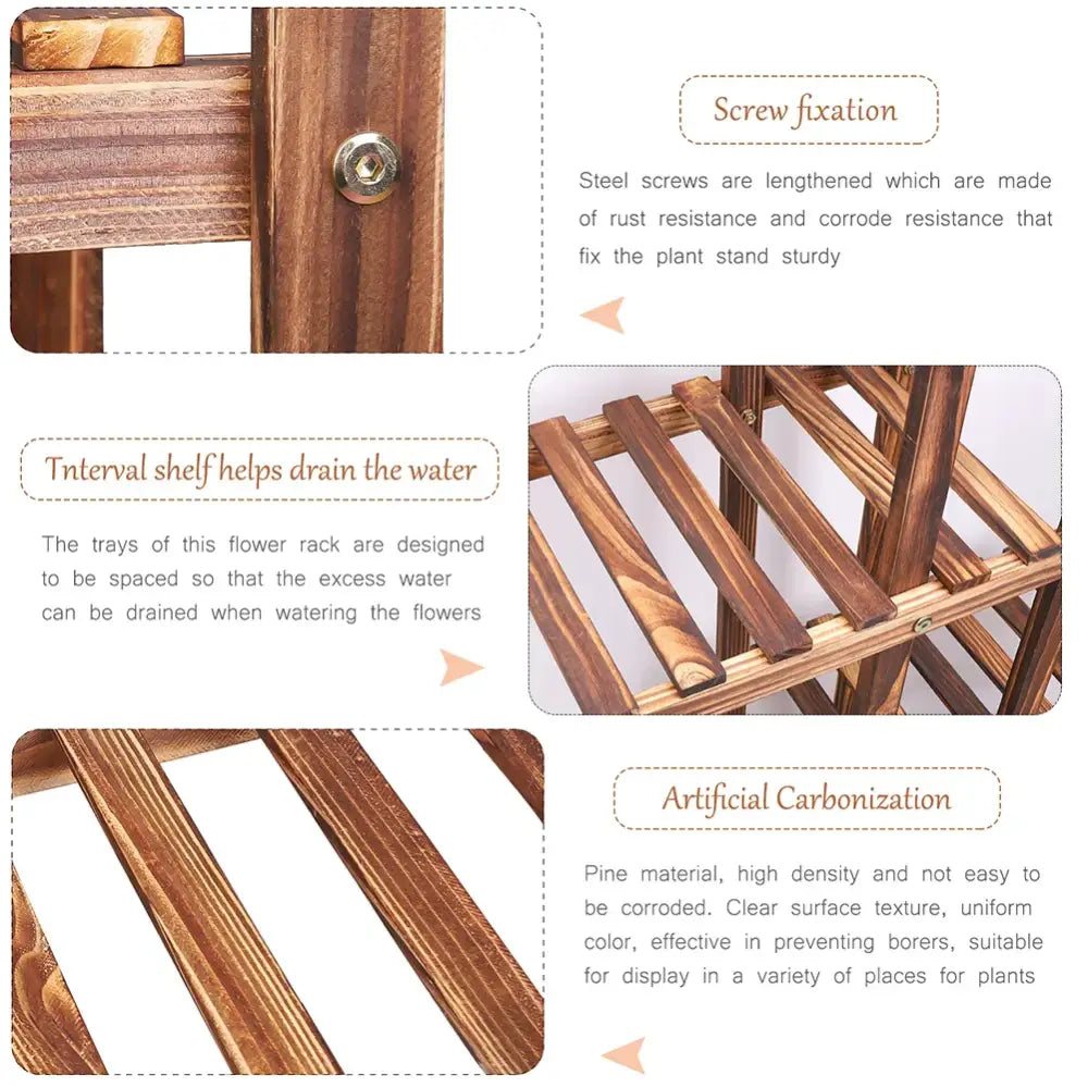 Wood Plant Stand 6-Tier Shelf
